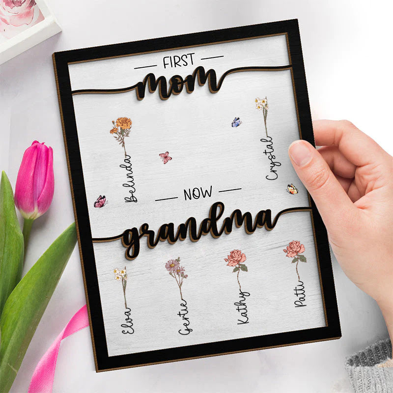 First Mom Now Grandma - Personalized Acrylic Plaque Frame