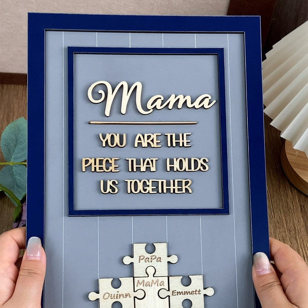 Letrero de rompecabezas para mamá, regalo personalizado para el Día de la Madre