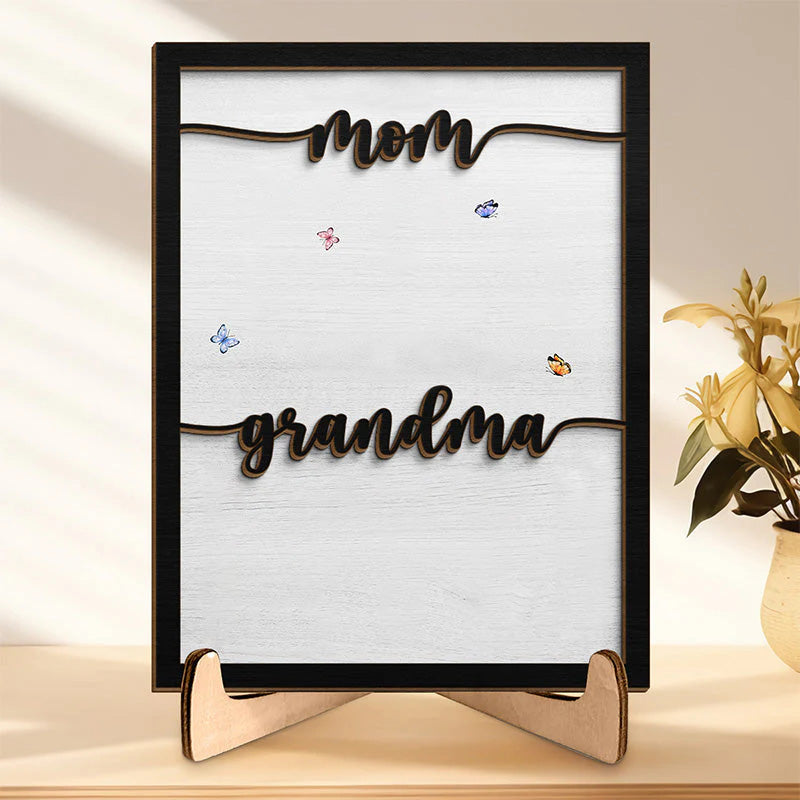 First Mom Now Grandma - Personalized Acrylic Plaque Frame