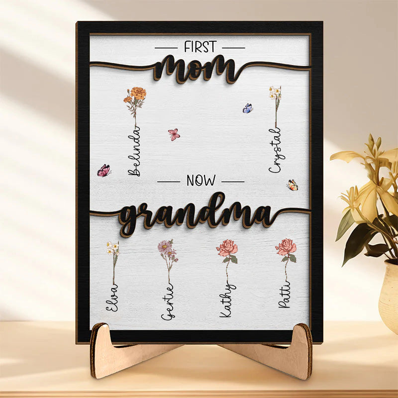 First Mom Now Grandma - Personalized Acrylic Plaque Frame