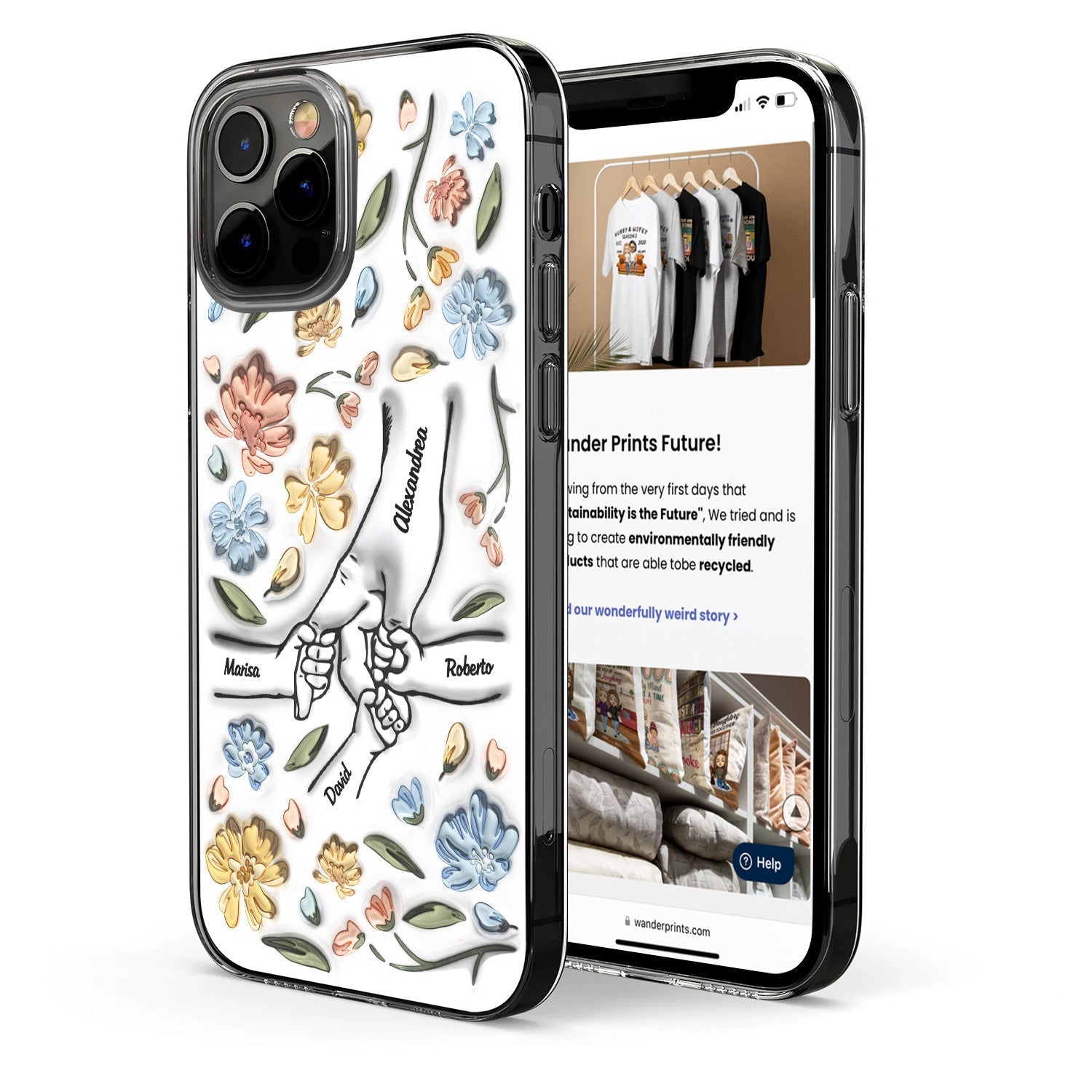 3D Inflated Effect Printed Personalized Clear Phone Case