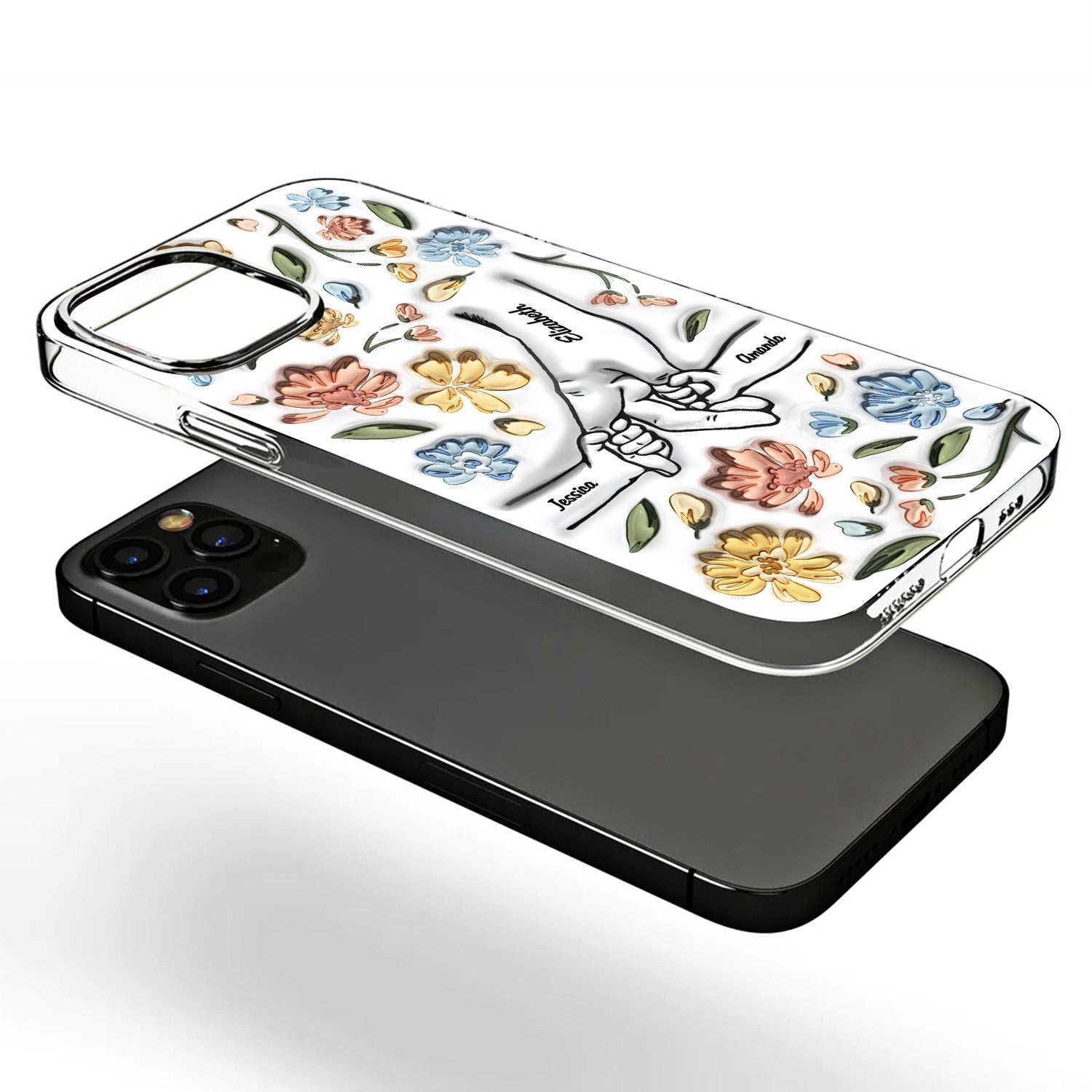 Funda transparente personalizada para teléfono con efecto inflado 3D 