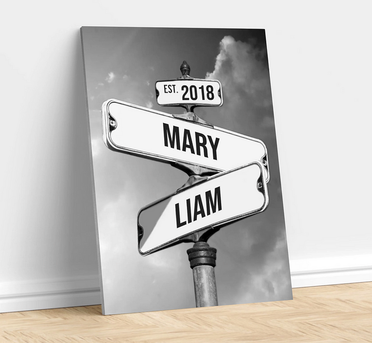 🎄50%OFF⭐️Personalized Canvas Vintage Street Sign for Couples