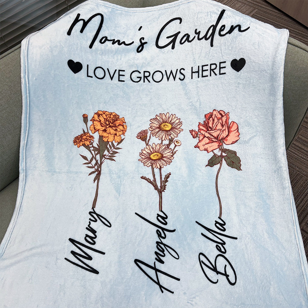 ⭐Mom's Garden is Her Children Customized Summer Blanket