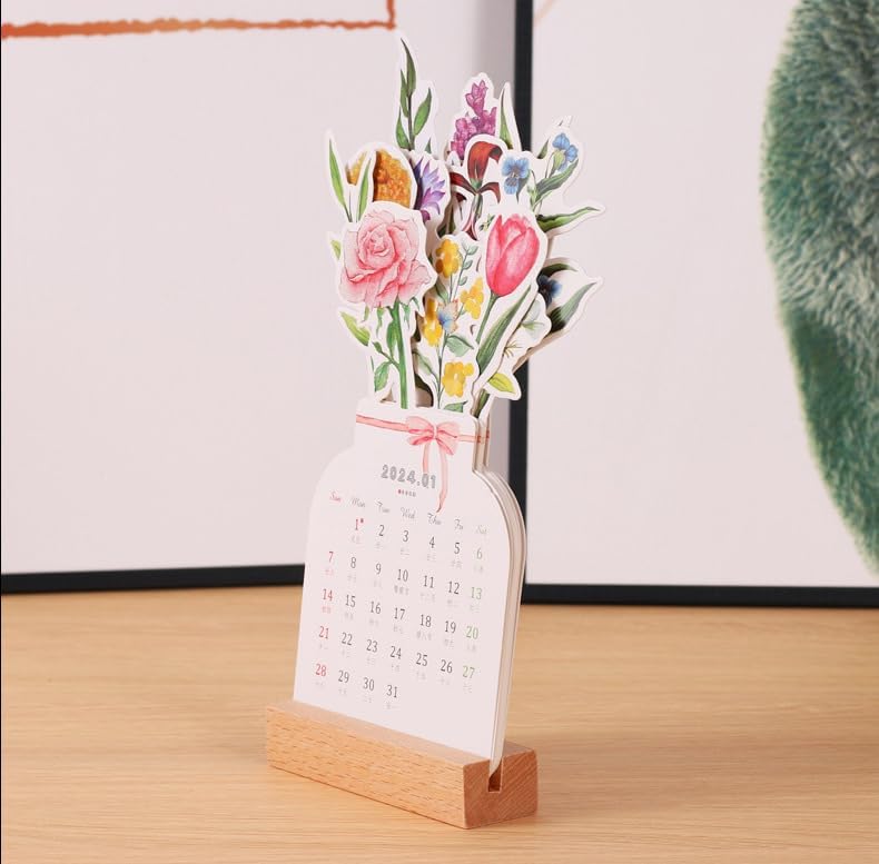 2024 Bloomy Flowers Desk Calendar - MyLoveCustom(New)