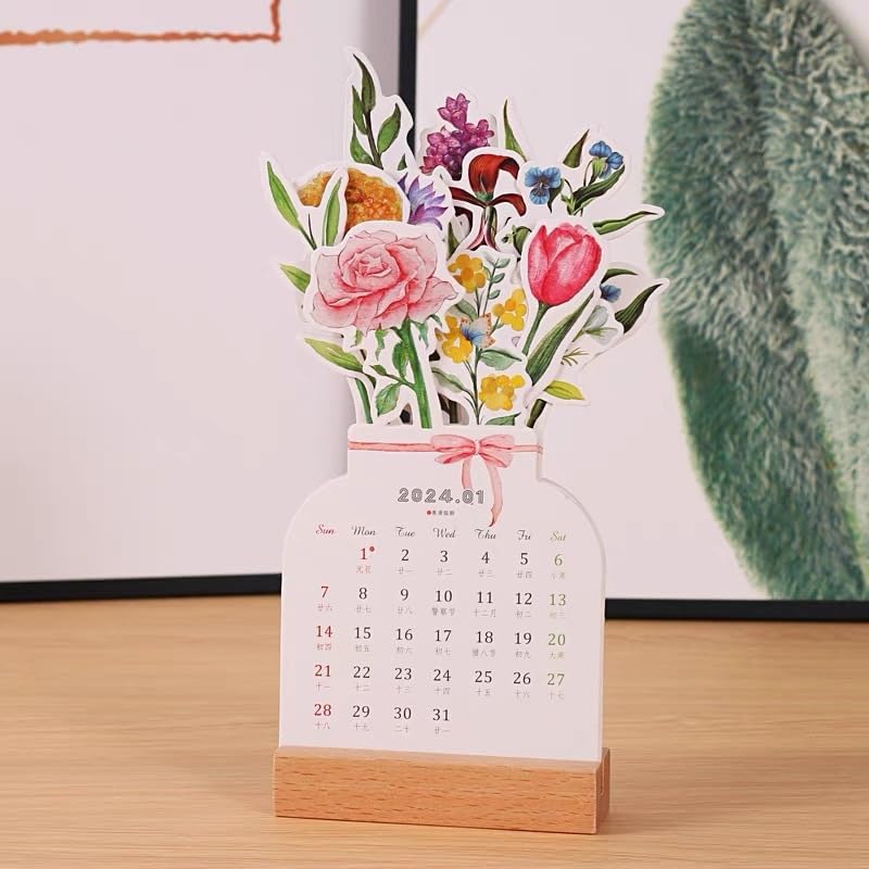 2024 Bloomy Flowers Desk Calendar - MyLoveCustom(New)