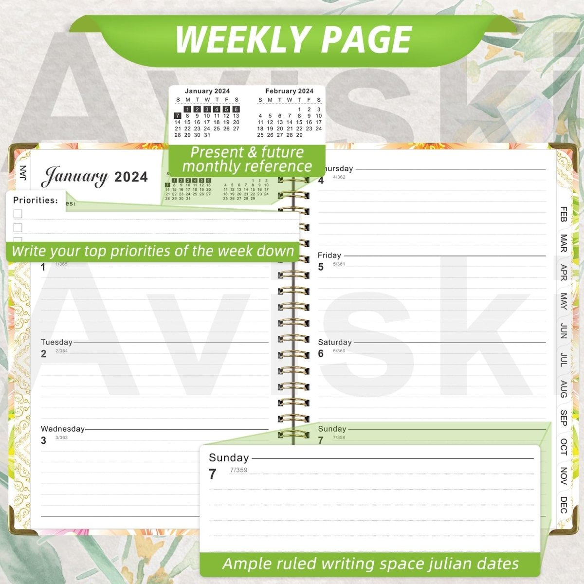 2024 Planner, Weekly & Monthly Planner Home or Office Use for Gifts - MyLoveCustom(New)