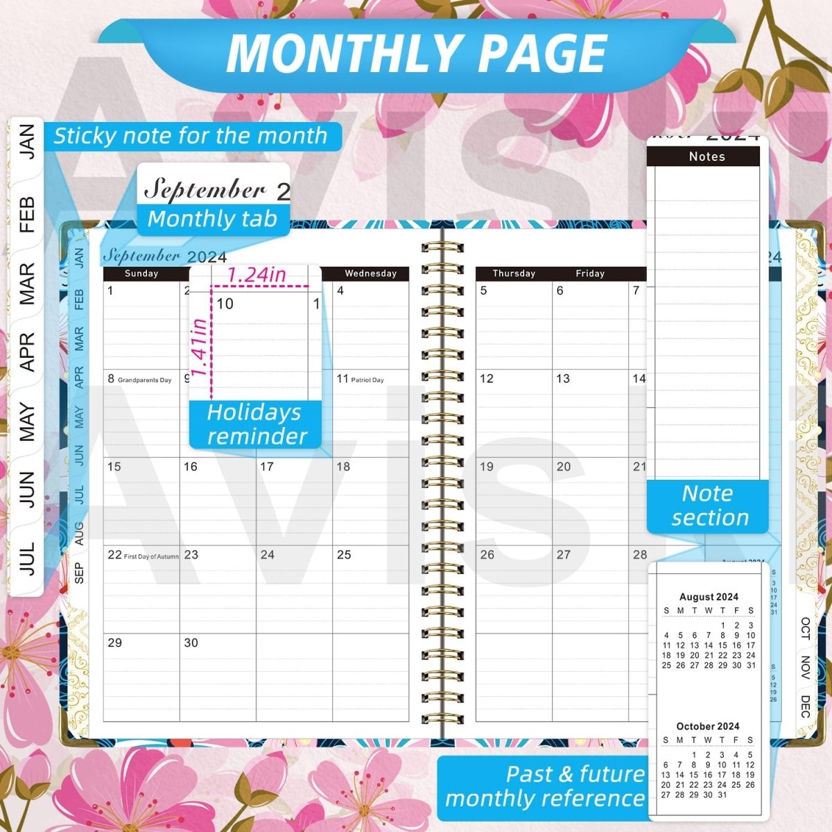 2024 Planner, Weekly & Monthly Planner Home or Office Use for Gifts - MyLoveCustom(New)