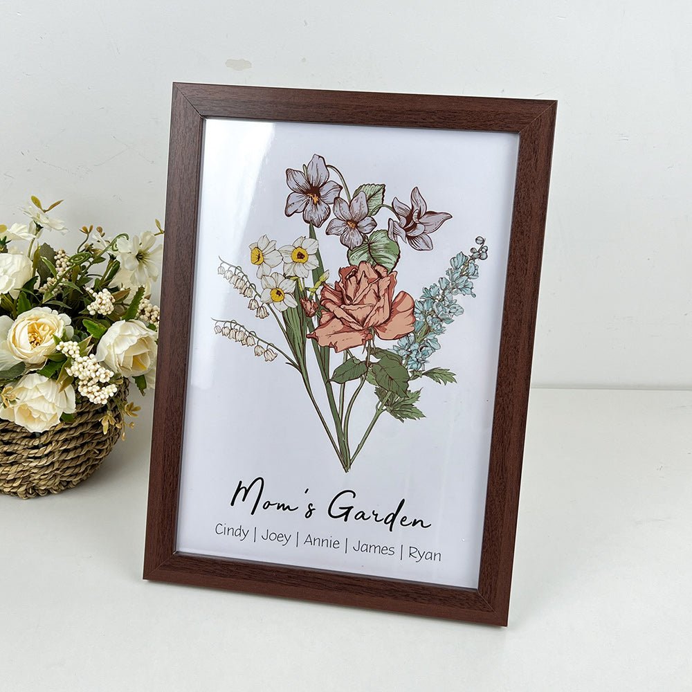 50%OFF Personalized Birth Flower Family Bouquet/Names Frame - MyLoveCustom(New)