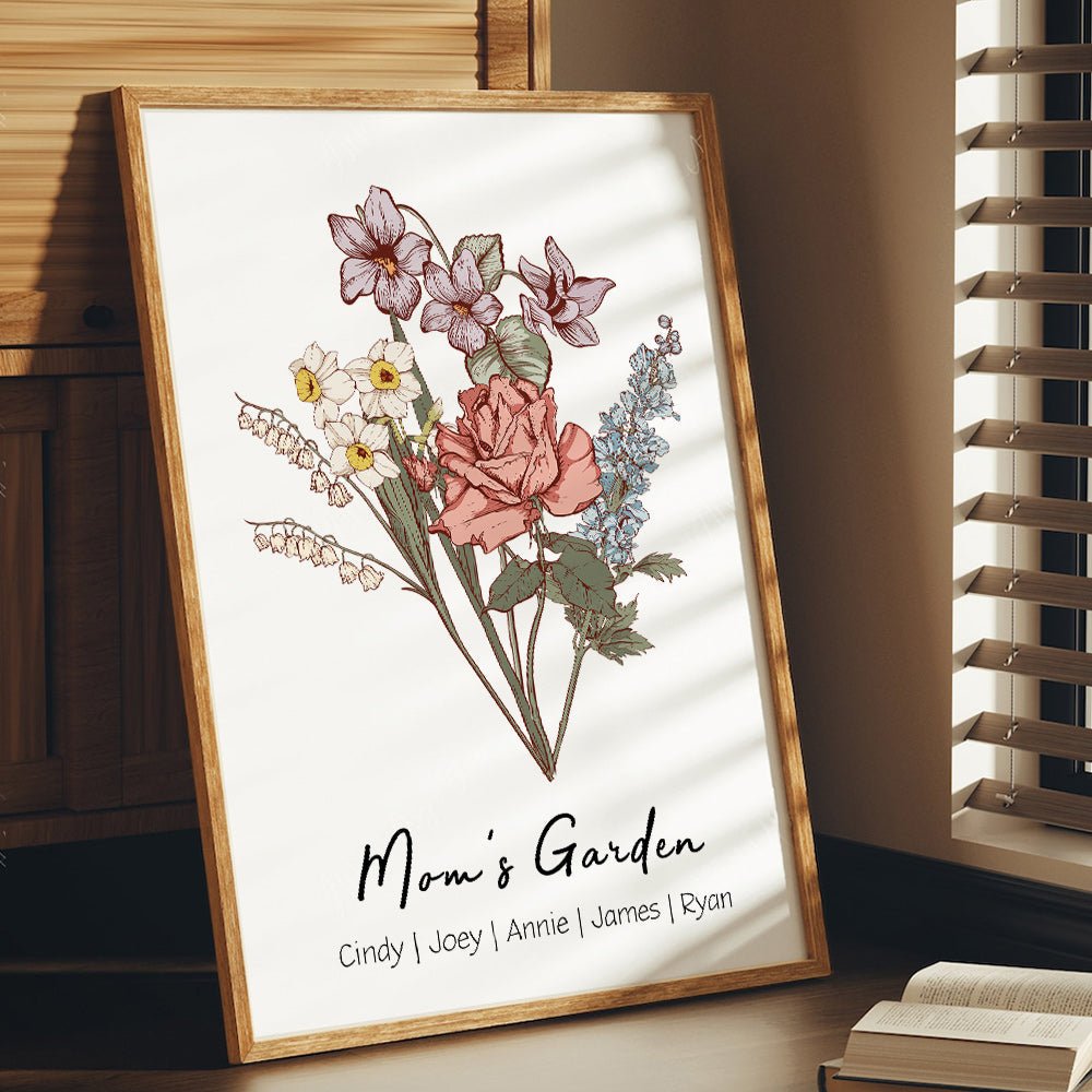 50%OFF Personalized Birth Flower Family Bouquet/Names Frame - MyLoveCustom(New)