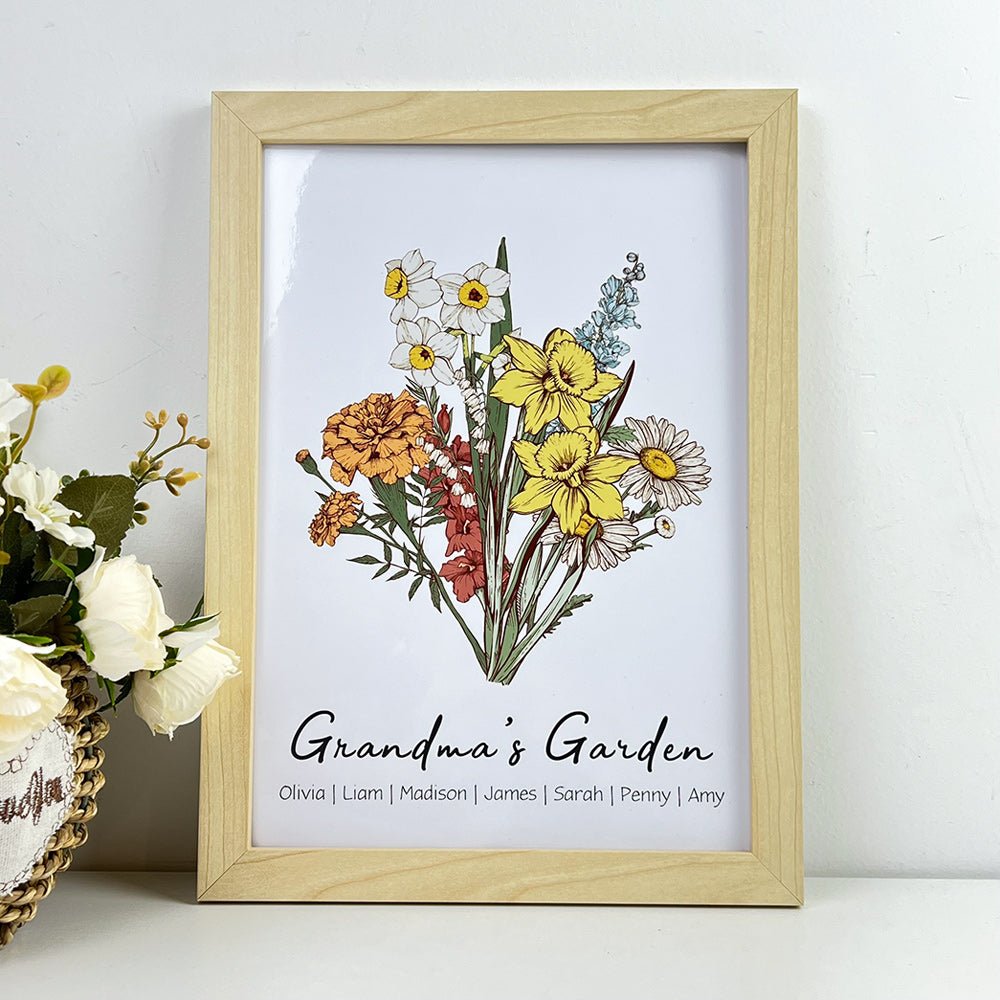 50%OFF Personalized Birth Flower Family Bouquet/Names Frame - MyLoveCustom(New)