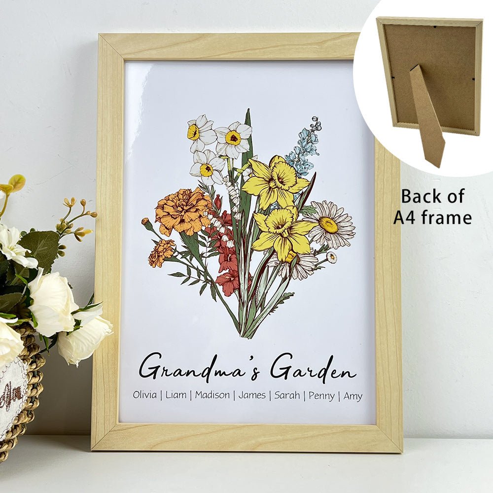 50%OFF Personalized Birth Flower Family Bouquet/Names Frame - MyLoveCustom(New)