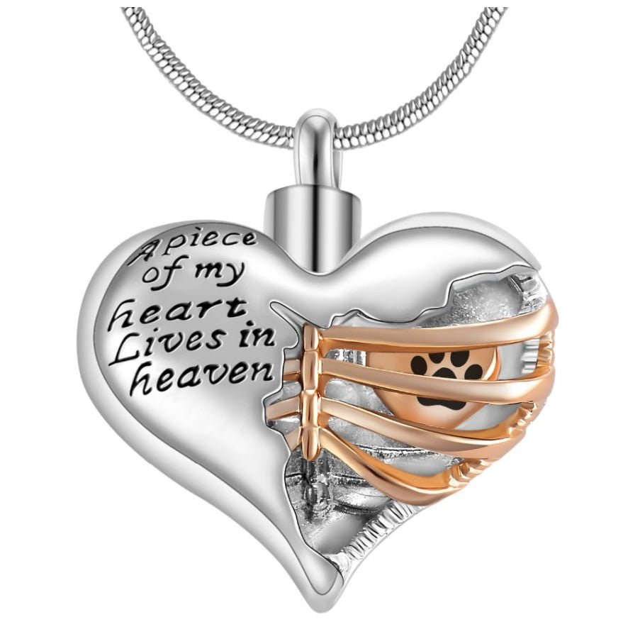 A Piece Of My Heart Lives In Heaven-Souvenir/Urn Pendant - MyLoveCustom(New)