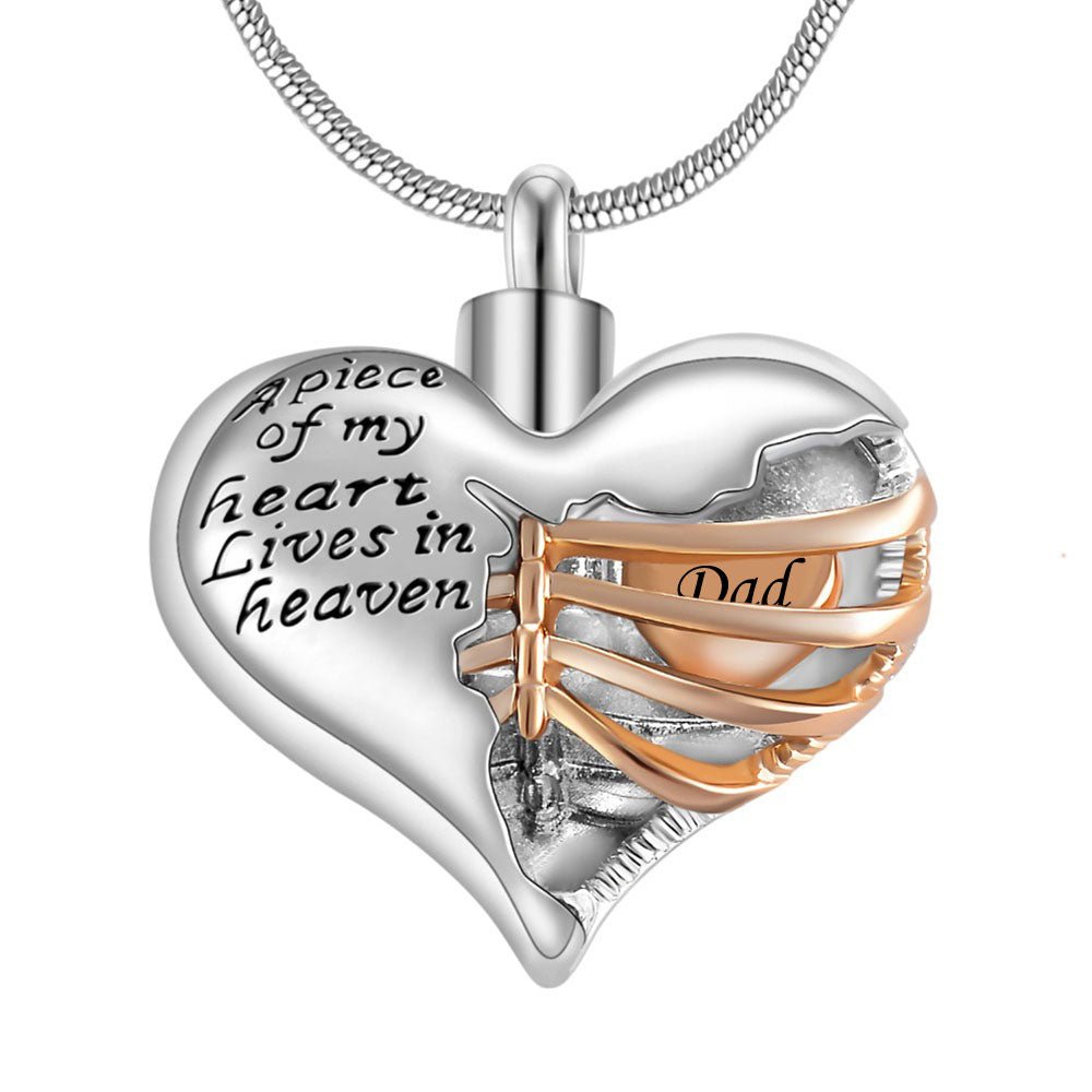 A Piece Of My Heart Lives In Heaven-Souvenir/Urn Pendant - MyLoveCustom(New)