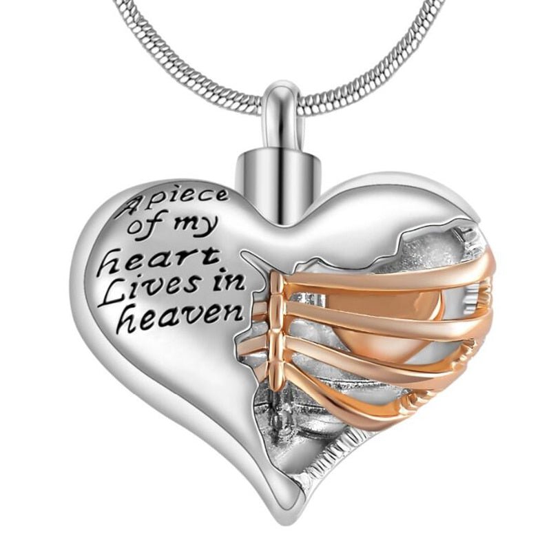 A Piece Of My Heart Lives In Heaven-Souvenir/Urn Pendant - MyLoveCustom(New)