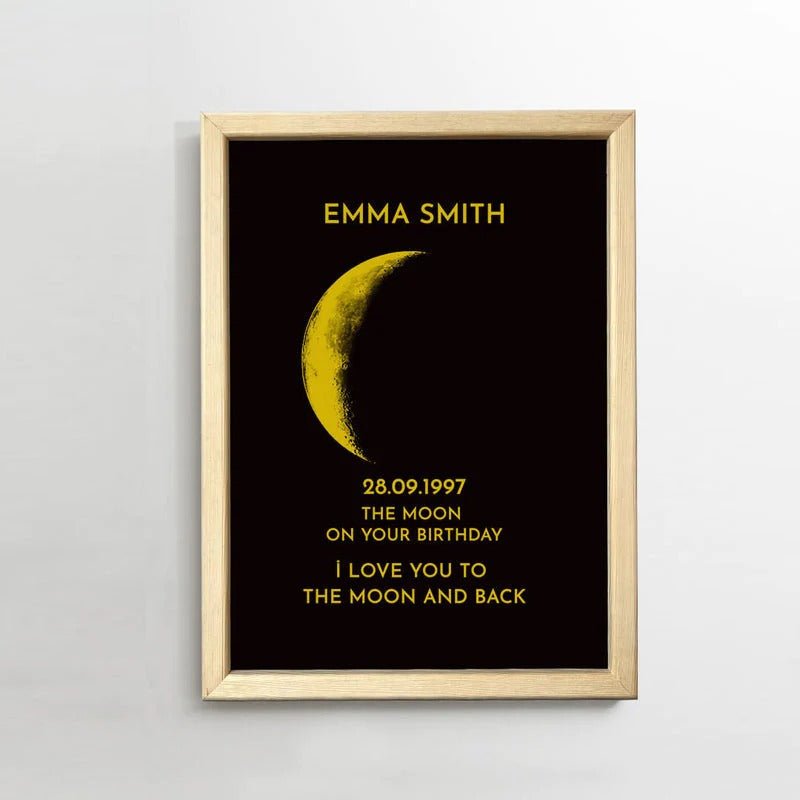 Custom Couple Art Frame/ REAL MOON PHASE - For Memory Gift - MyLoveCustom(New)