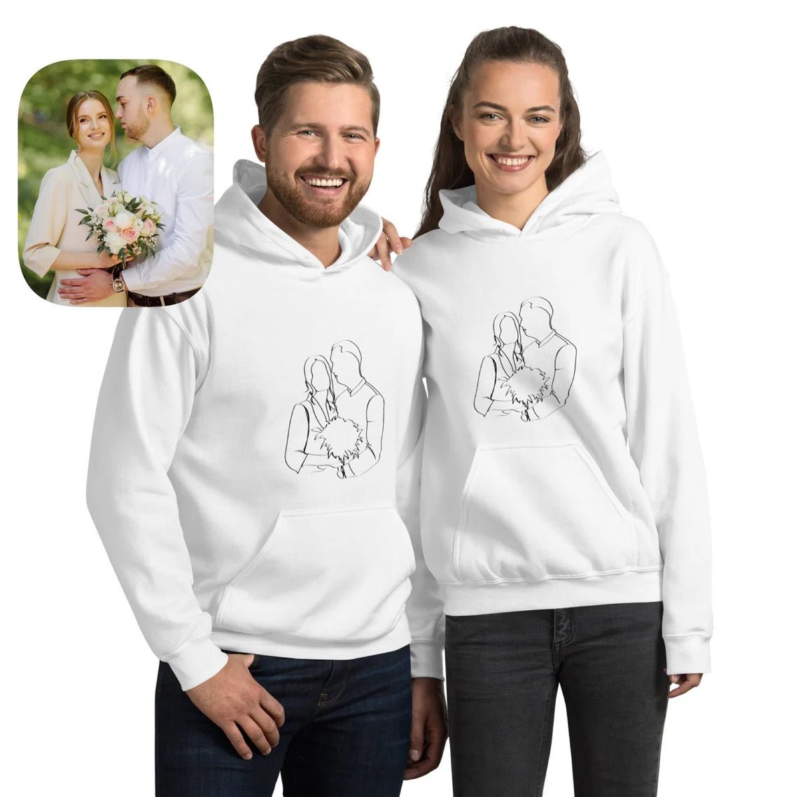 Custom Embroidered Hoodie, Couple Friend Family Gift - MyLoveCustom(New)