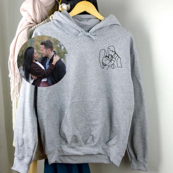 Custom Embroidered Hoodie, Couple Friend Family Gift - MyLoveCustom(New)