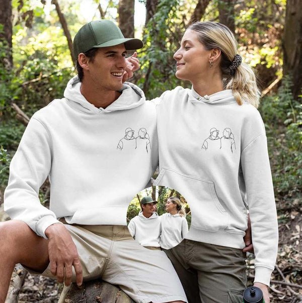 Custom Embroidered Hoodie, Couple Friend Family Gift - MyLoveCustom(New)