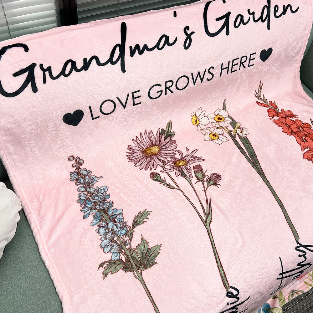 ⭐Mom's Garden is Her Children Customized Summer Blanket