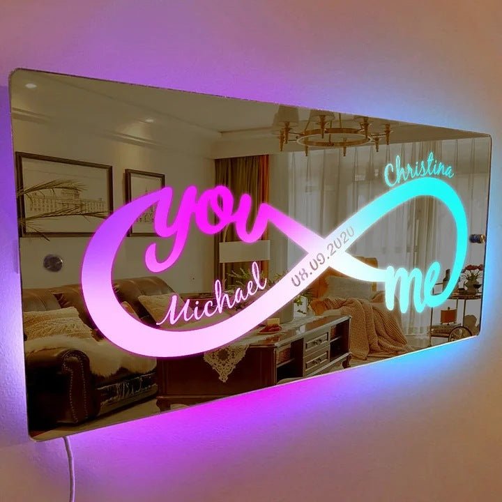 Hot Sale Personalized Name Infinity Sign Light Up Mirror【BUY 2 GET FREE SHIPPING】 - MyLoveCustom(New)