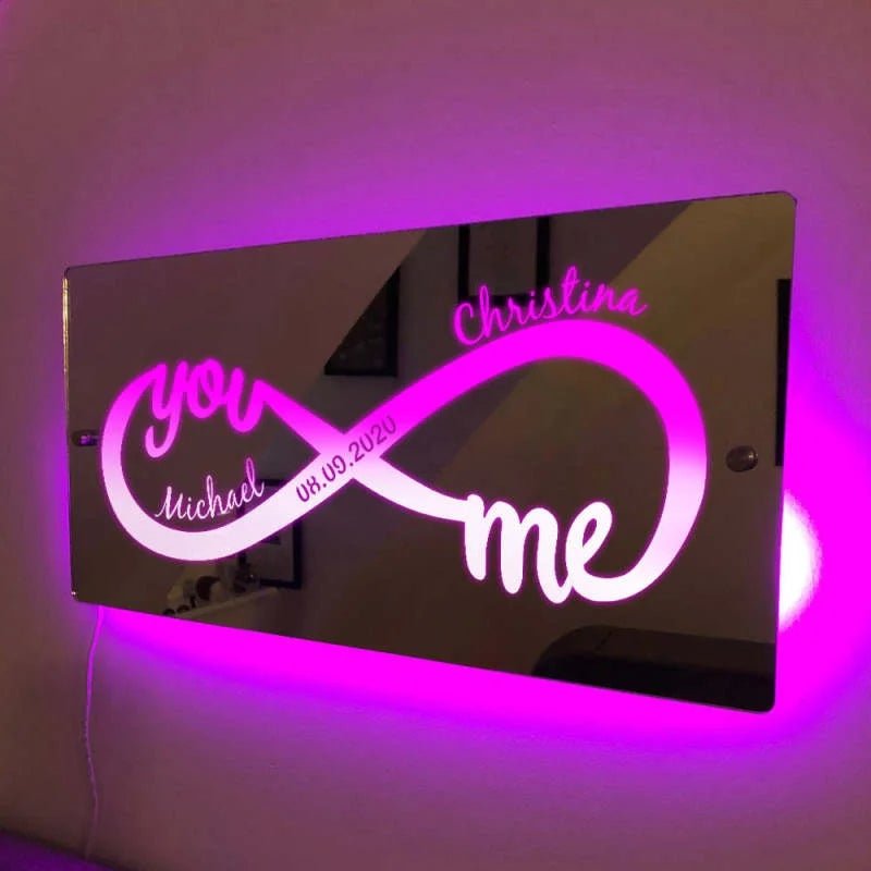 Hot Sale Personalized Name Infinity Sign Light Up Mirror【BUY 2 GET FREE SHIPPING】 - MyLoveCustom(New)