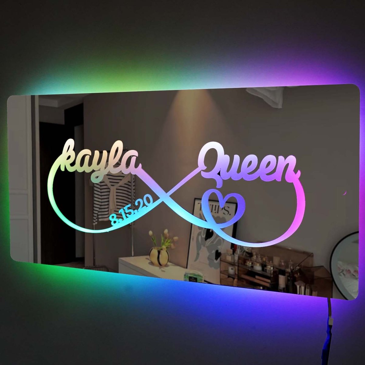 Hot Sale Personalized Name Infinity Sign Light Up Mirror【BUY 2 GET FREE SHIPPING】 - MyLoveCustom(New)