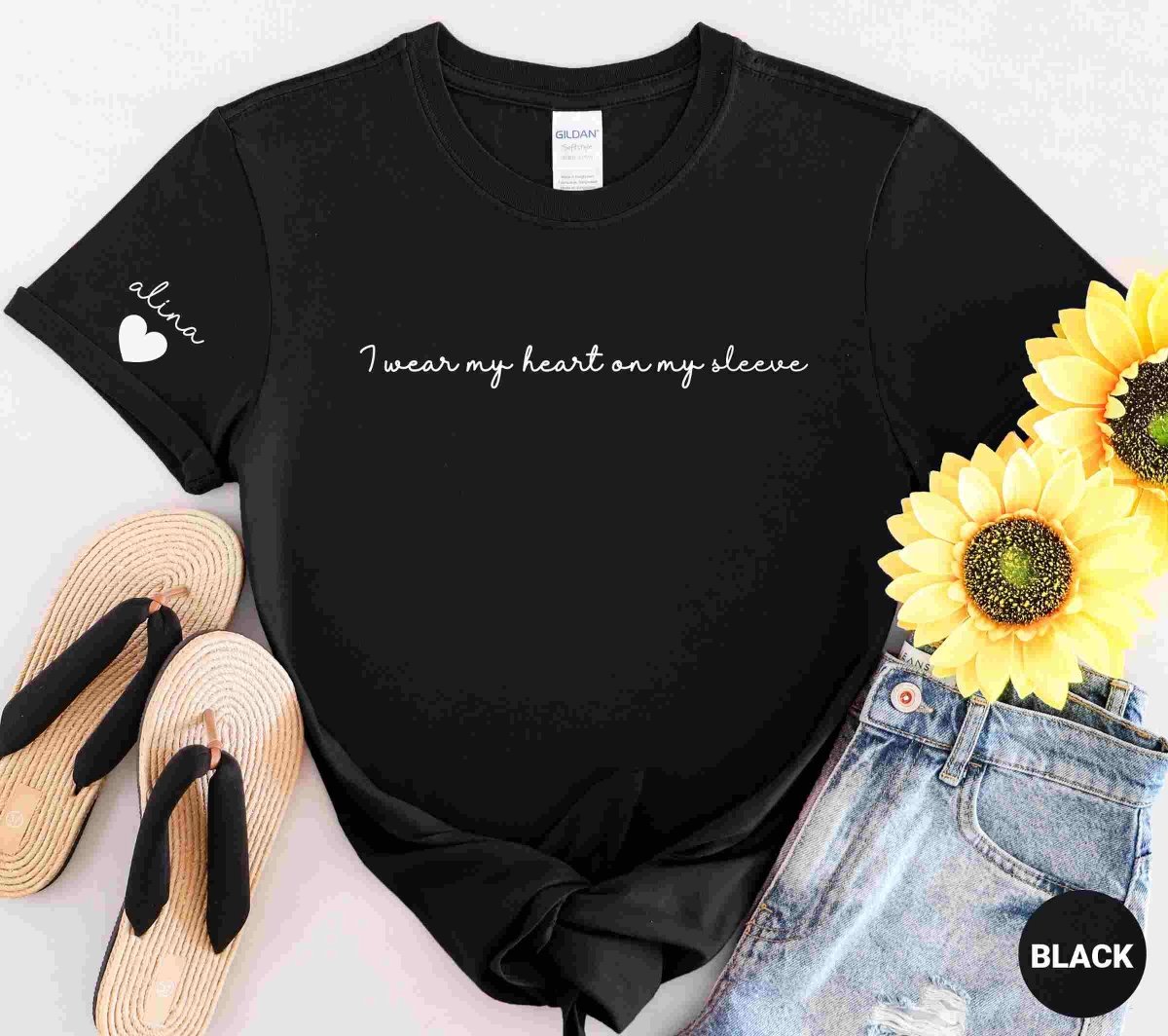 I wear my heart on my sleeve, custom T-shirt/Sweatshirt/Hoodie - MyLoveCustom(New)