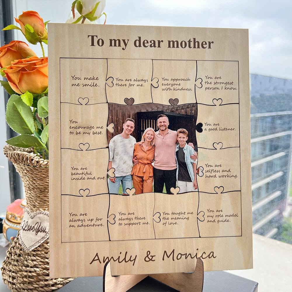 Mother's Day ❤️ 12 Reasons Why I Love My Mom Personalized Photo Wooden Puzzle - MyLoveCustom(New)