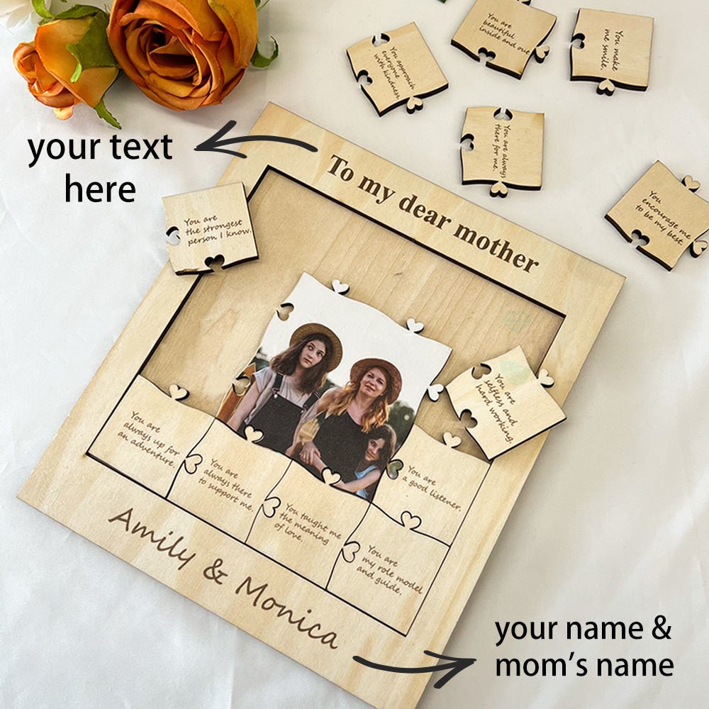 Mother's Day ❤️ 12 Reasons Why I Love My Mom Personalized Photo Wooden Puzzle - MyLoveCustom(New)