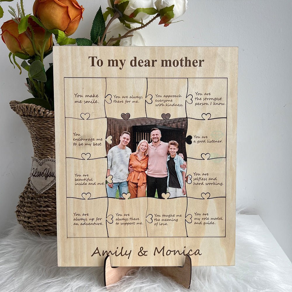 Mother's Day ❤️ 12 Reasons Why I Love My Mom Personalized Photo Wooden Puzzle - MyLoveCustom(New)