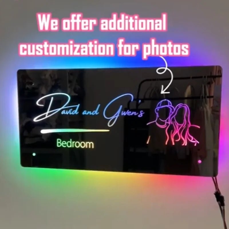 Mylovecustom™ Personalised Outline Photo Mirror - Light Up Mirror - MyLoveCustom(New)