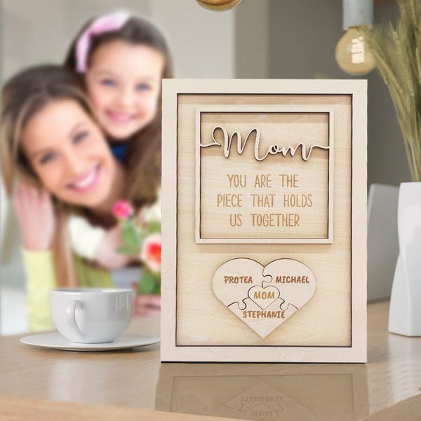 Personalized Puzzle Plaque Mom You Are the Piece That Holds Us Together Mother's Day Gift - MyLoveCustom(New)