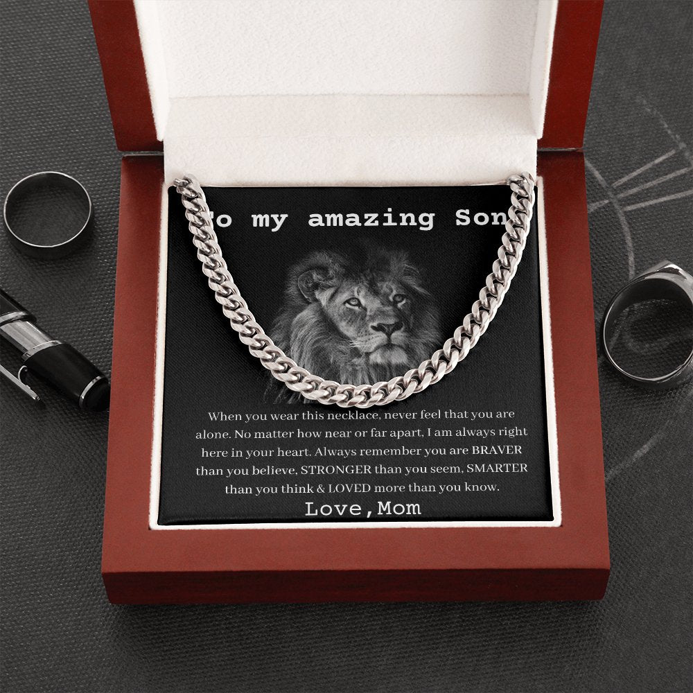 To My Amazing Son - Love Mom - Cuban Link Chain - MyLoveCustom(New)