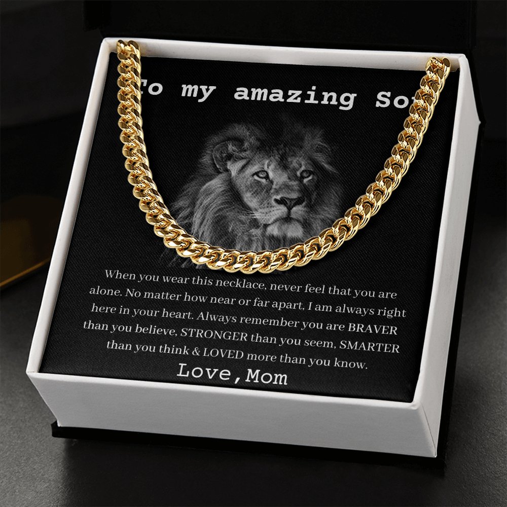 To My Amazing Son - Love Mom - Cuban Link Chain - MyLoveCustom(New)