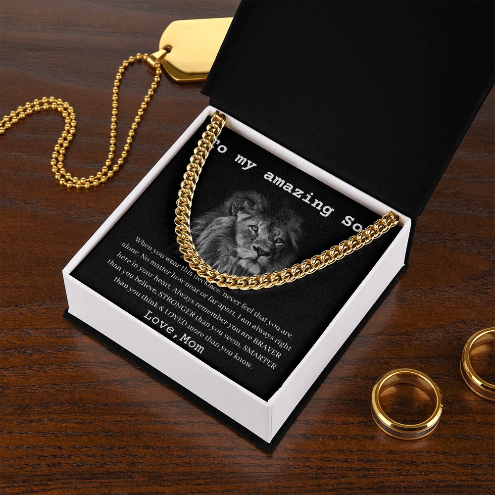 To My Amazing Son - Love Mom - Cuban Link Chain - MyLoveCustom(New)