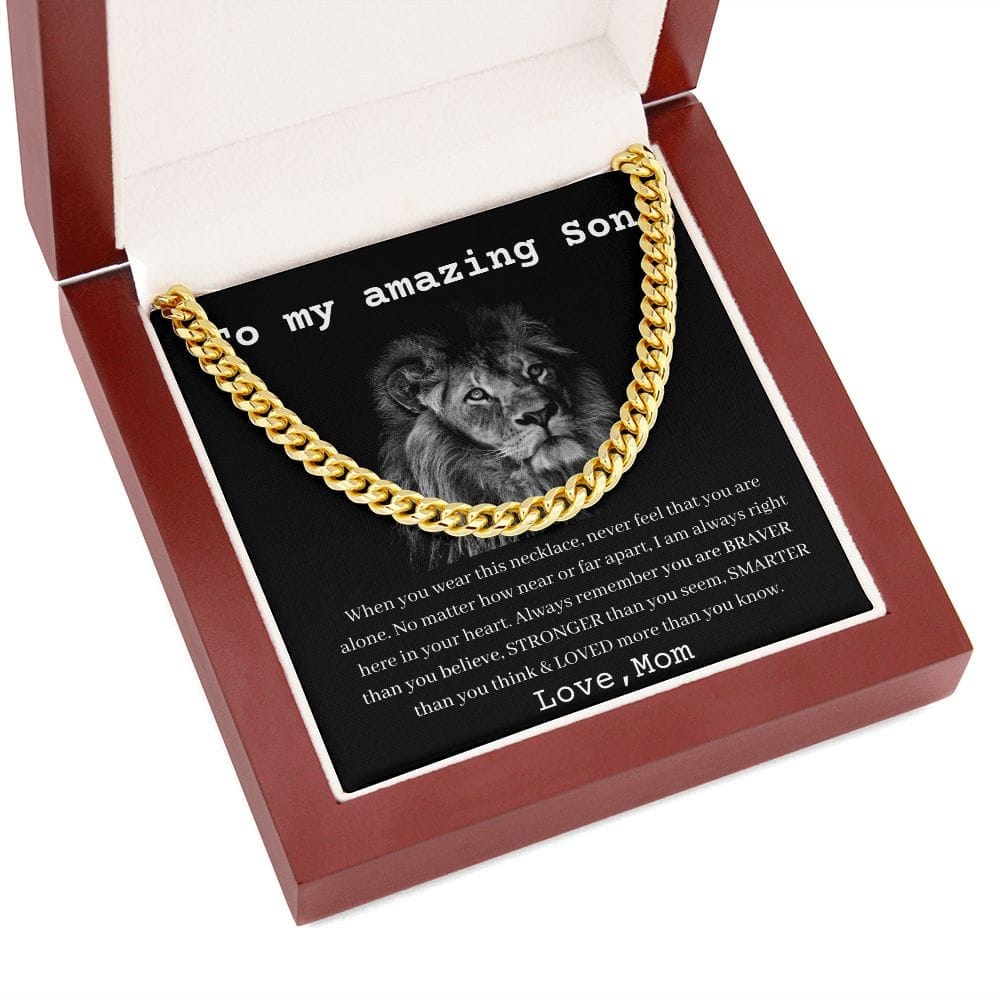 To My Amazing Son - Love Mom - Cuban Link Chain - MyLoveCustom(New)