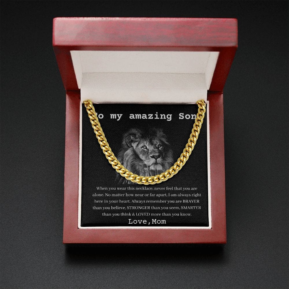 To My Amazing Son - Love Mom - Cuban Link Chain - MyLoveCustom(New)