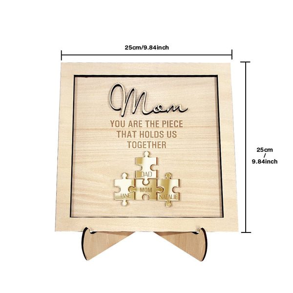 You Are The Piece That Holds Us Together Personalized Mom Puzzle Plaque Mother's Day Gift - MyLoveCustom(New)