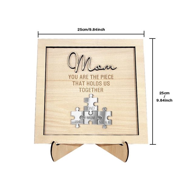 You Are The Piece That Holds Us Together Personalized Mom Puzzle Plaque Mother's Day Gift - MyLoveCustom(New)